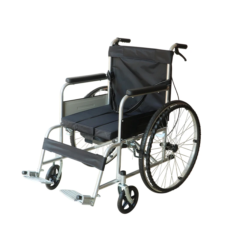 Hot sale Wheelchair with toilet manual transfer commode wheelchair for elderly