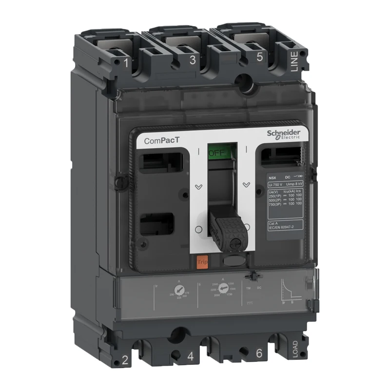 Schneiders Original NSX100F 36kA DC 3P3D 100A TMD NSX Series circuit breakers C10F3TM100D