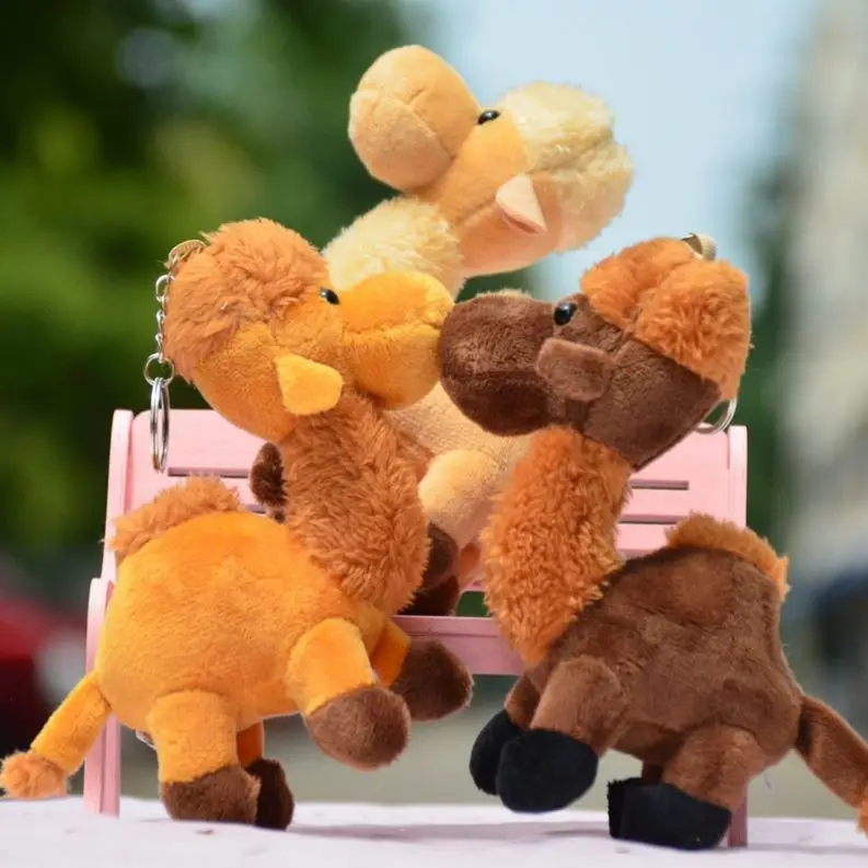 Promotion 15cm kawaii Soft mini keychain plushies toys Camel Key chains cute stuffed animals & plush toys Miniature Keychain