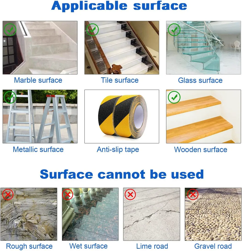 2 Pack Yellow and Black Anti Slip Traction Tape