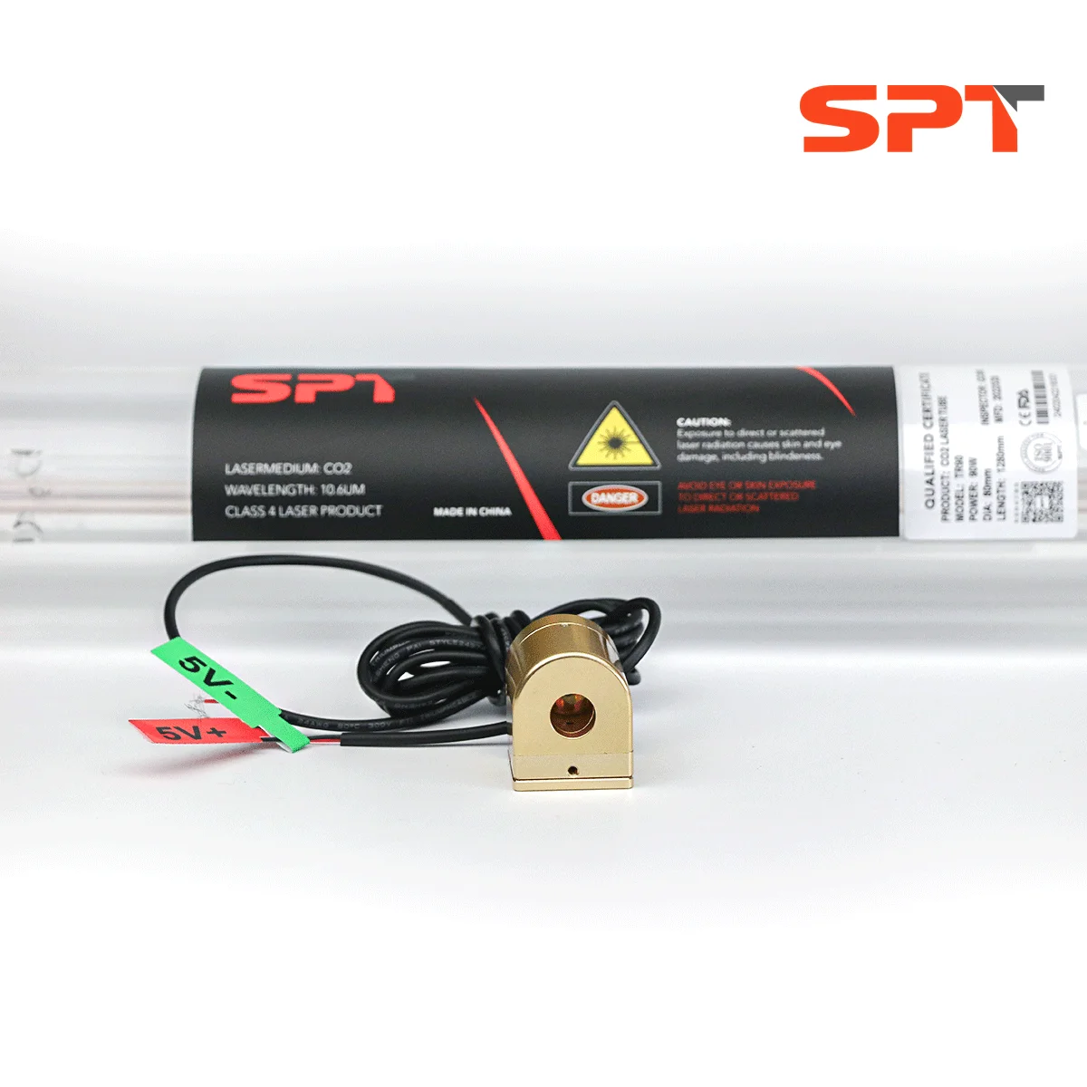 SPT low power CO2 laser tube 30W With Red Pointer length 730mm glass laser tube for cutting wood/cloth