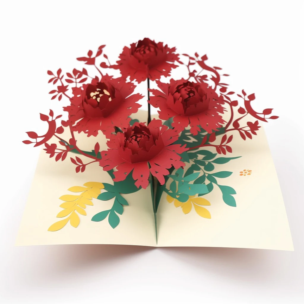 Hot sale Wedding card bouquet 3D Flower Rose Pop Up Greeting Card Valentines Day Gift
