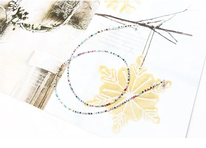  Metal glasses chain with small beads silicone