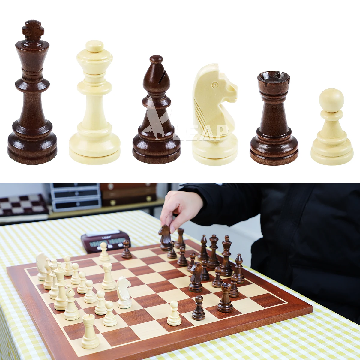 Factory direct sale 9.8 cm 3.8 inch heavy triple weighted chess king pieces tournament wooden ajedrez chess chess pieces