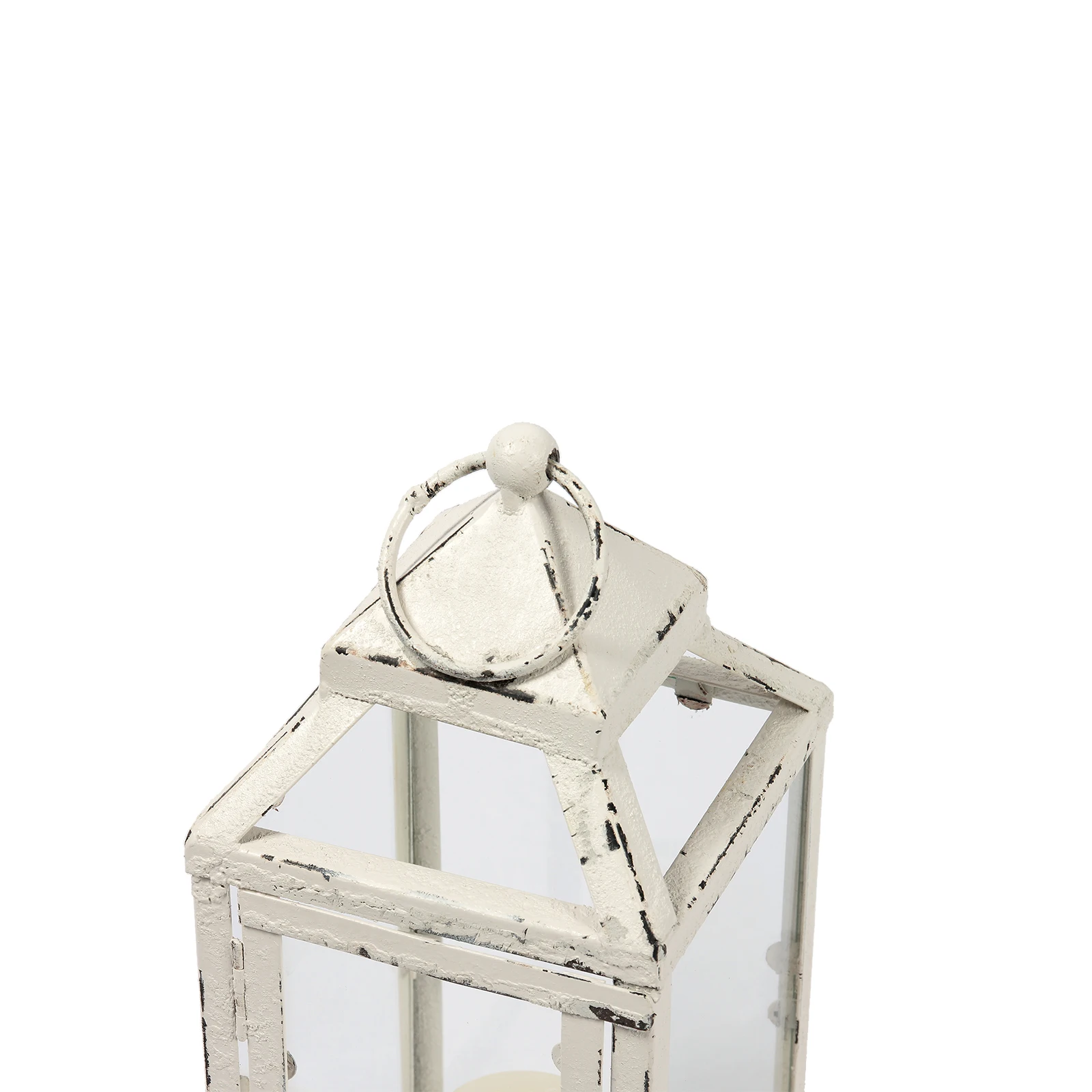 Farmhouse Decor Best Quality Handmade Christmas Ornaments Wedding Decorative White Iron Framed Rustic Metal Candle Lantern