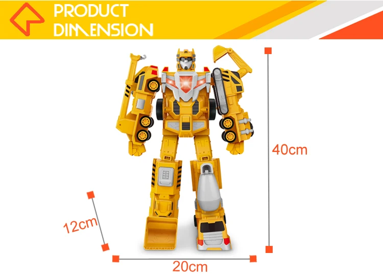 5 in 1 Assembly Deformation light and sound Car Magnetic Robot Toy