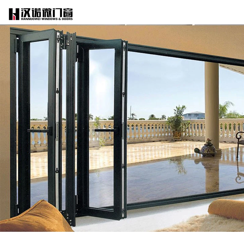 folding door not afraid of hurricane long folding door windows profile aluminium isolation system