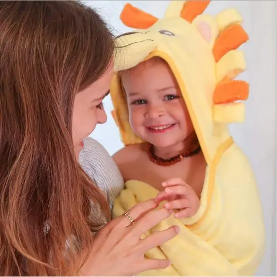 
Premium foldable kids cute cartoon cotton animal face hooded towel children braided 