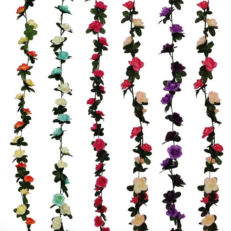 Wedding Home Party Garden wall Decor Artificial silk flowers 2m rose vines garlands