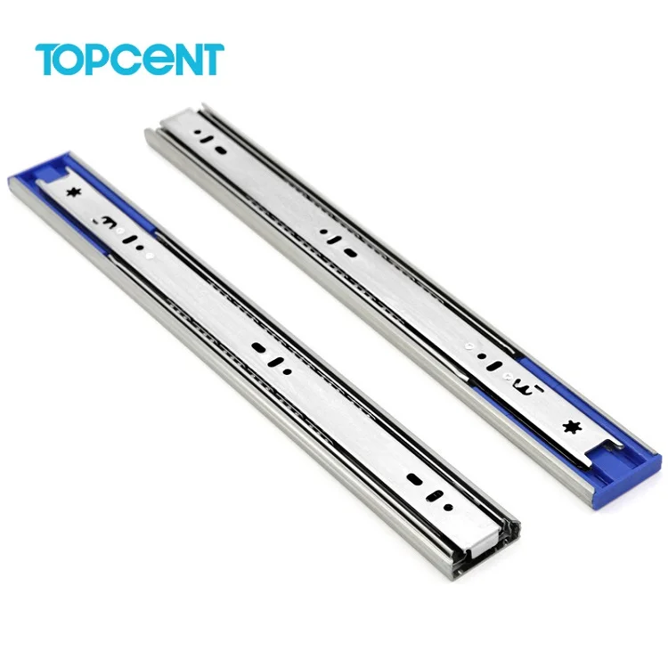 Topcent Hardware Ball Bearing Drawer Runner Telescopic solf closing Rail Slides Channel Slide Drawer Runner