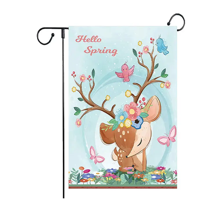 Factory Price Yard Sign Banner Custom Double Side Polyester Spring Theme Garden Flags For Outside Decor