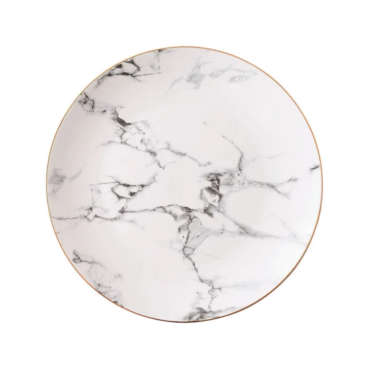 
 Роскошные Одноразовые пластиковые тарелки с покрытием из розового золота белого цвета  