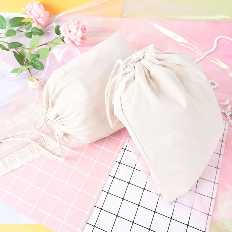 Reusable 100% cotton eco cotton bread bag canvas bag laundry handbag dust bag cotton with drawstrings