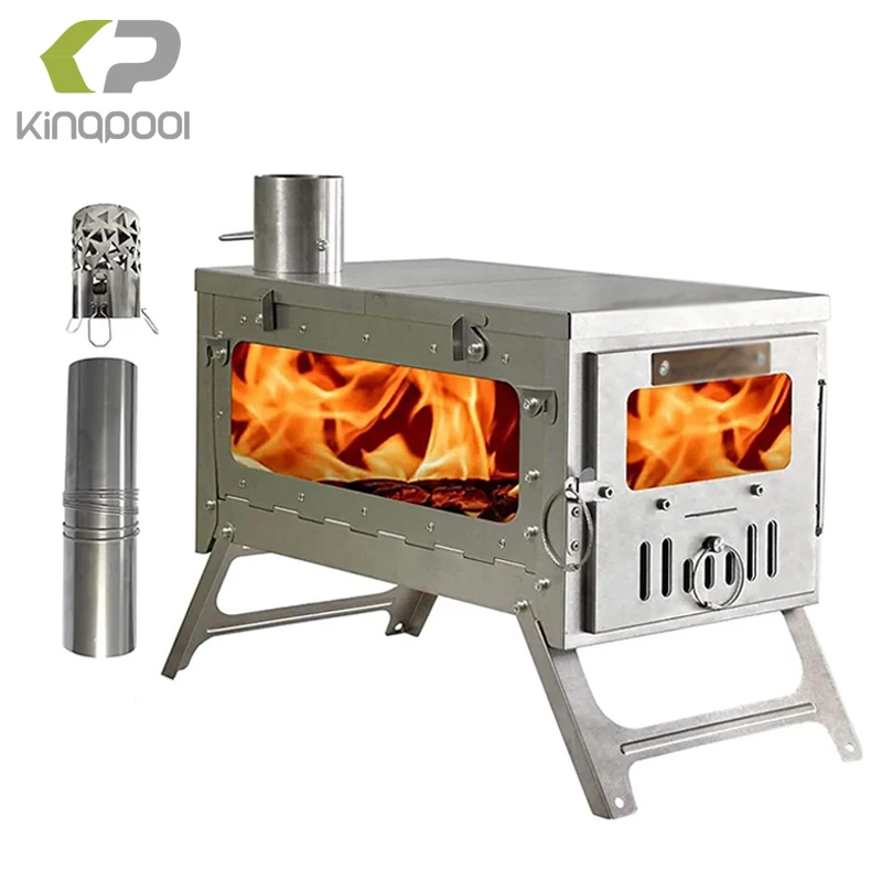 Kingpool Cheap Cast Iron Wood Burning Camping Tent Heater Sauna Stove Portable Outdoor Folding Glamping Tent Wood Stoves On Sale