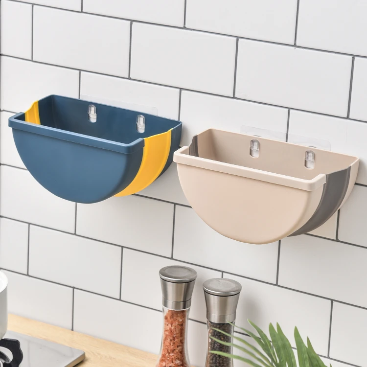 Складной контейнер для мусора для кухни и автомобиля, многоразовая настенная подвесная корзина для мусора