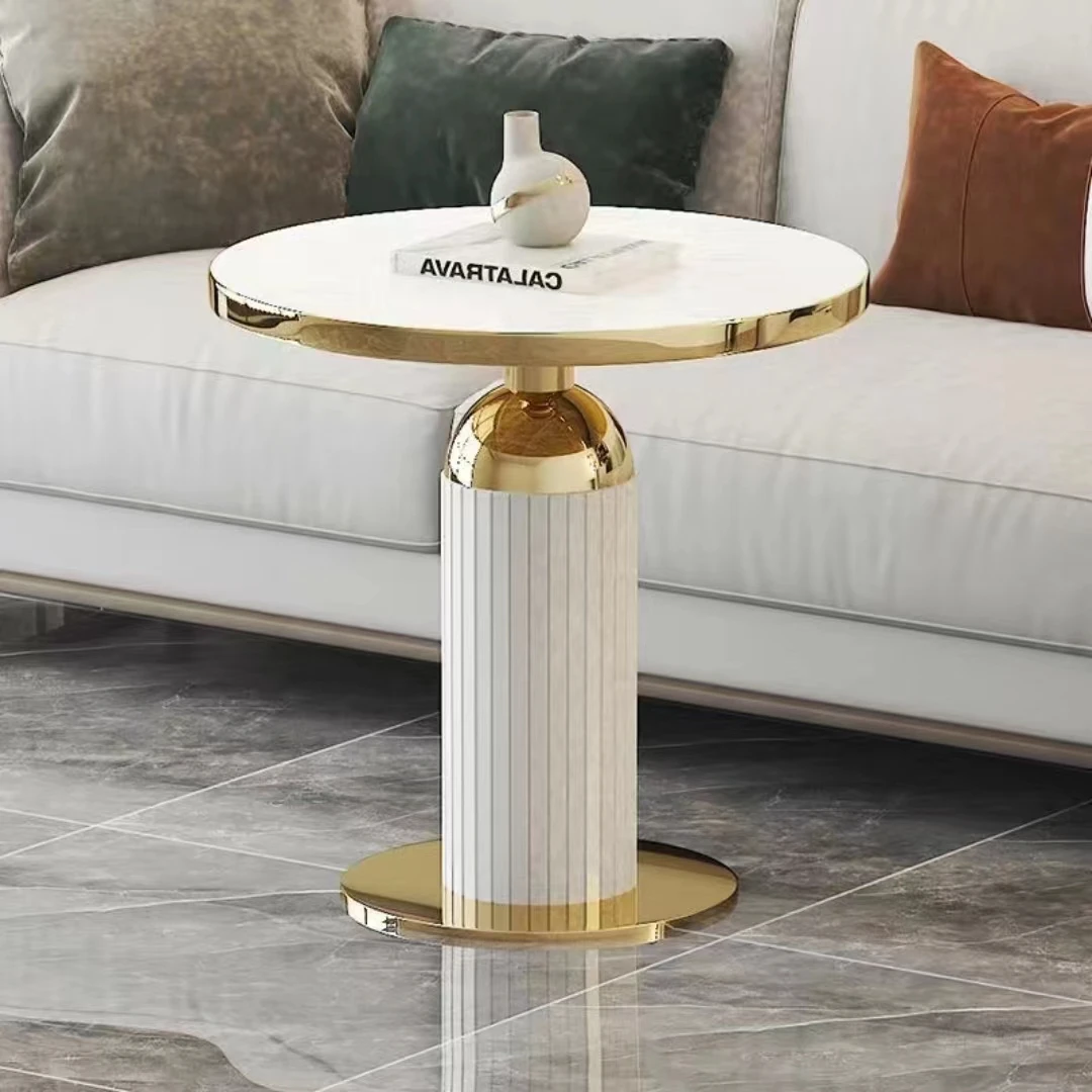 Natural Stone Luxury Furniture Set Round Table  Antique Gold Marbleg room