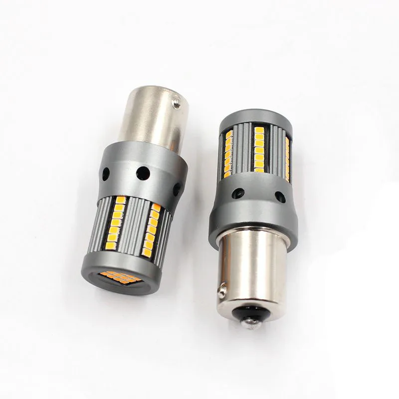 66SMD canbus T20 7440 1156 BA15S Автомобильные светодиодные лампы заднего хода 3156 Желтый Янтарный светодиод DRL поворотный сигнал боковая