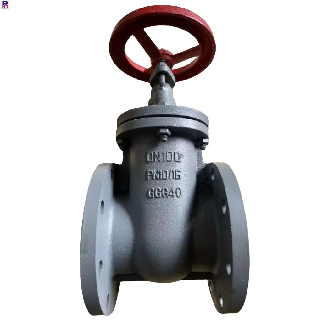 Professional  DIN F4 3352 standard cast iron GGG50 BODY PN16  metal seal rubber seat gate valve