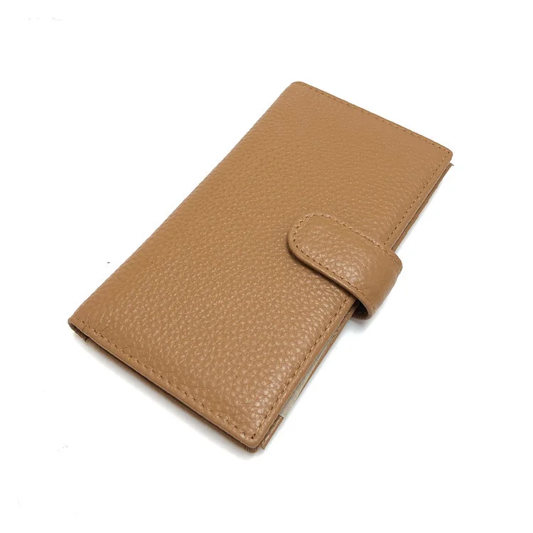 Personalized Custom Genuine Leather Long Vintage Travel Wallet Business Card Holder