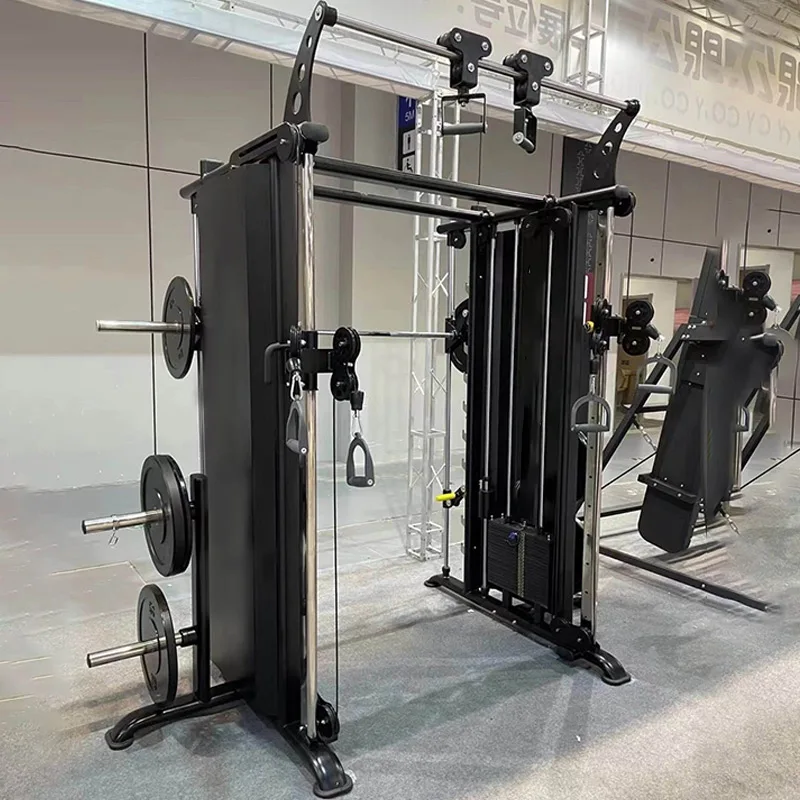 Commercial Gym Bodybuilding Equipment Squat Rack Leg Press Deadlift Multi Functional Trainer Smith Machine With Cross Cable