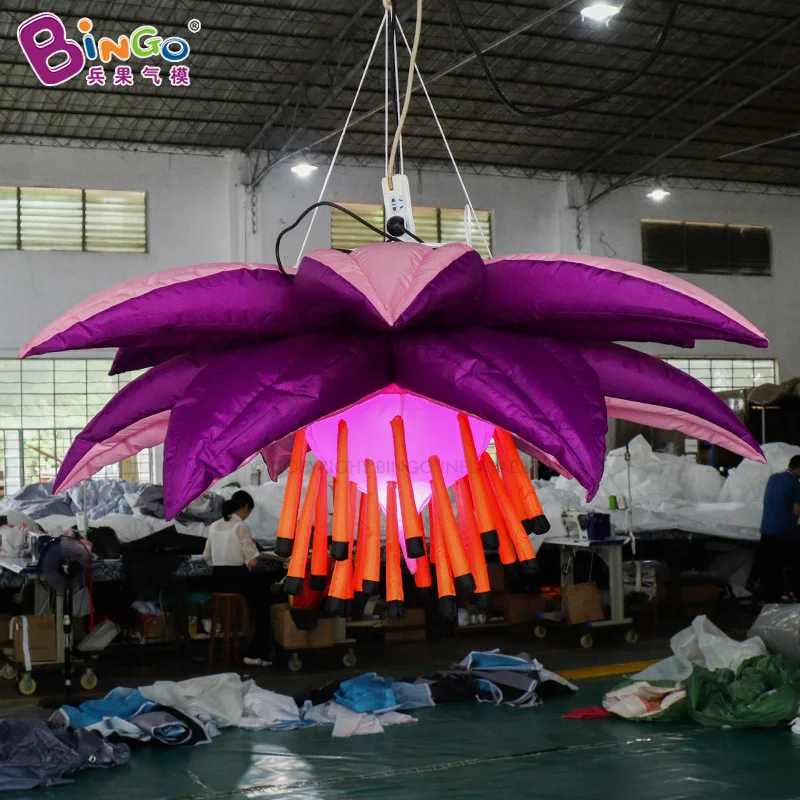 Bingo Hanging Realistic Flowers Balloon Models Event Party Ceiling Giant Inflatable Flower For Wedding Decoration