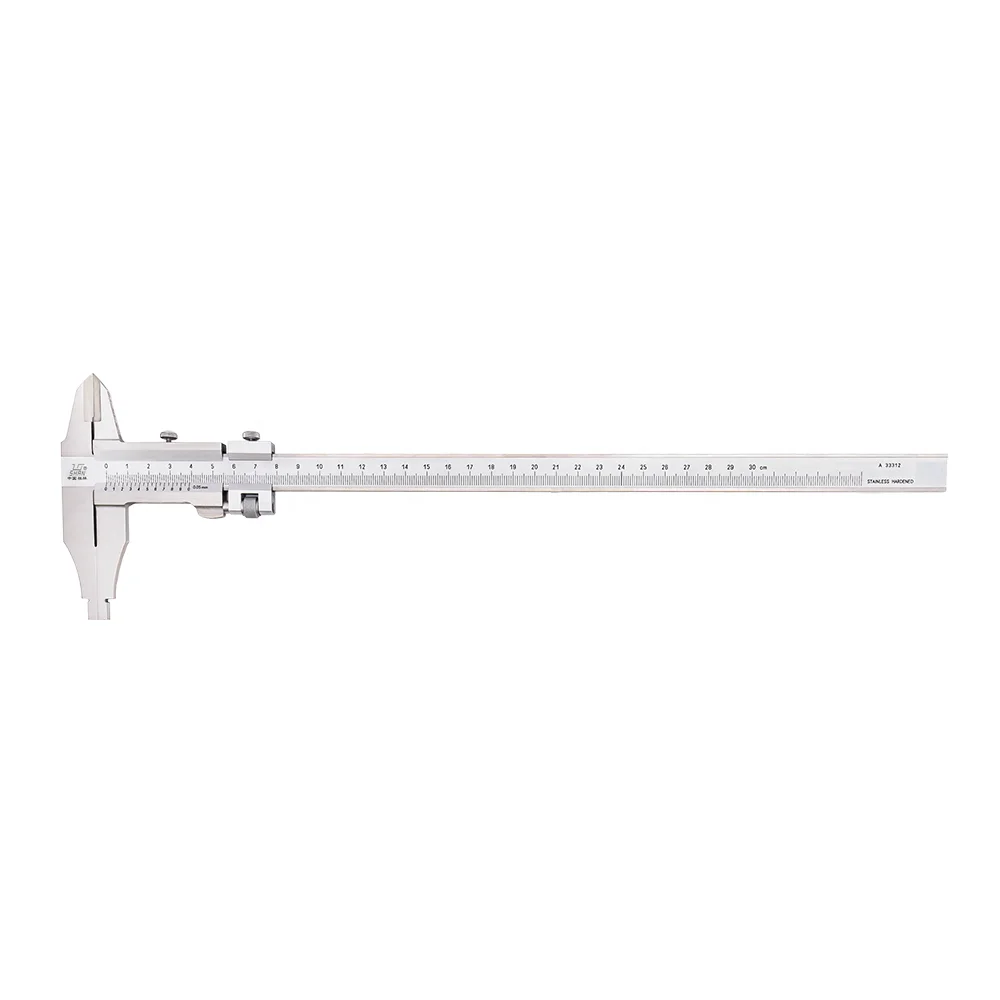 Stainless steel type III metric 0-600mm 0.05mm long jaw 100/125/150/200mm mono-block vernier calipers for OD and ID measuring
