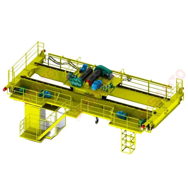 Double Beam 50/10t Bridge Crane With Main And Auxiliary Hook