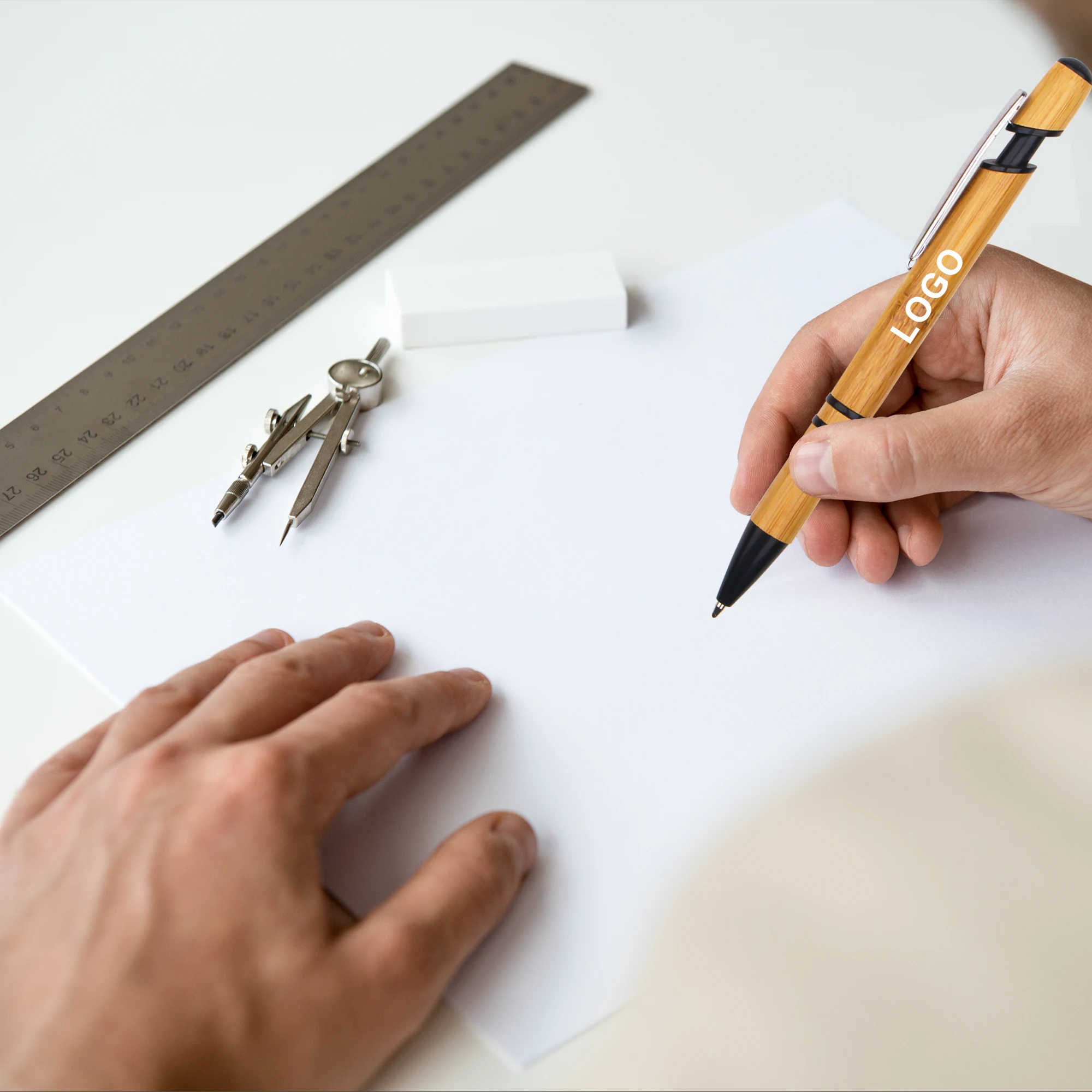 High Quality Eco Friendly Bamboo Ball Pens With Stylus Custom Logos