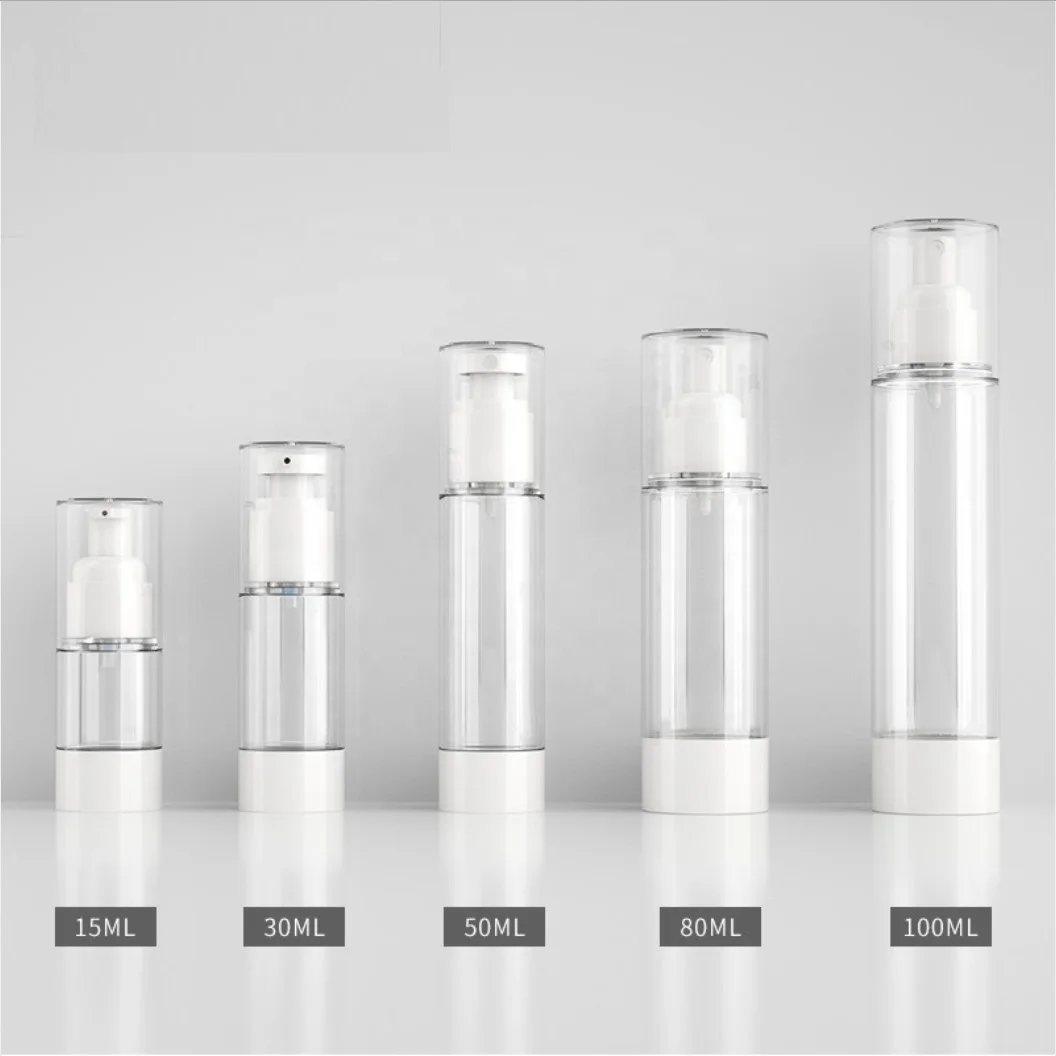 custom material color popular 5ml 10ml 15ml 30ml 50ml 100ml 150ml 200ml airless pump cosmetic bottle