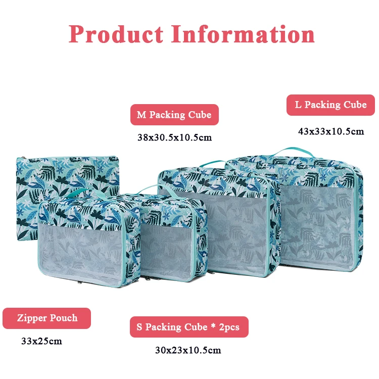 Wholesale Custom 4 5 6 7 8 9 10 pieces/set Travel Accessories Luggage Suitcase Clothes Storage Packing Cubes