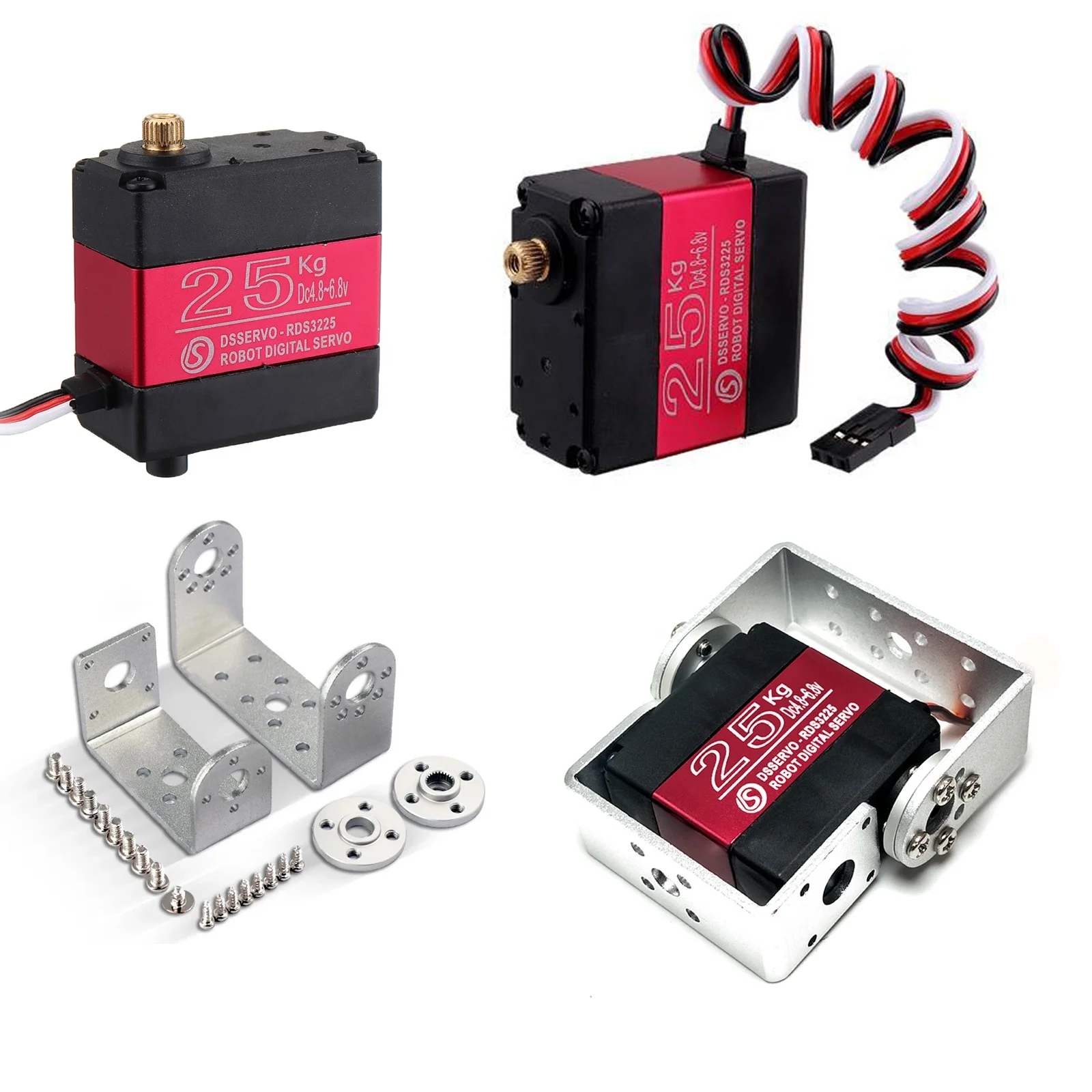 High Torque Dsservo RDS3225 Robot Digital Servo 25KG 180/270 Degree Metal Gear Dual Shaft Servos For RC Cars Plane Quadcopter