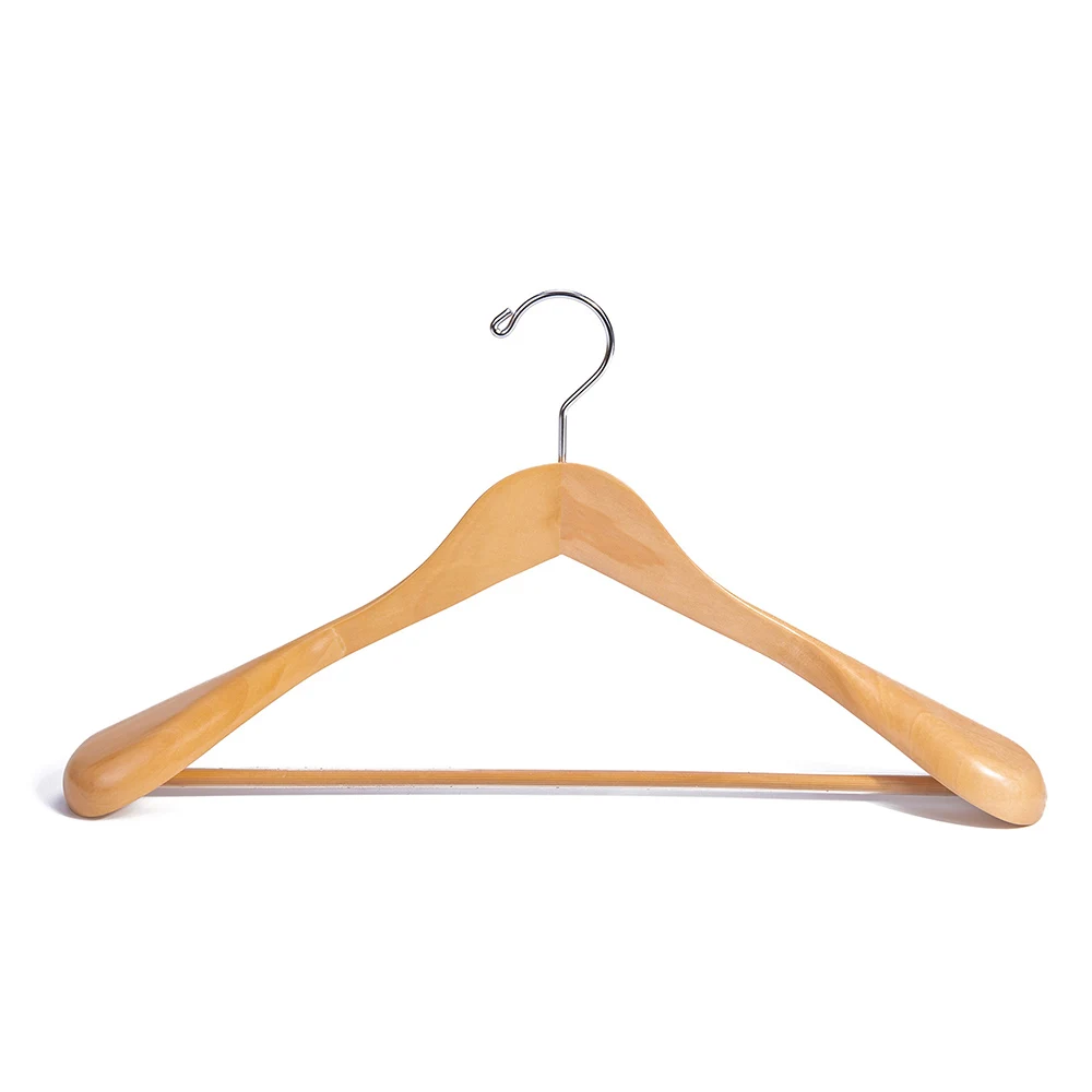 Fully-rotatable hanger hook custom logo hotel luxury Beechwood hangers for stores cloths custom logo