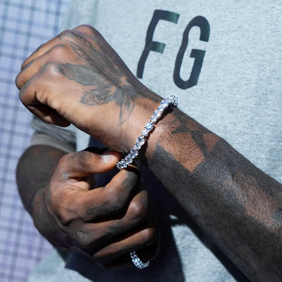 wholesale tennis bracelets Hip Hop Style Luxury Custom Jewelry Diamond Iced out Tennis Diamond Bracelet moissanite jewelry