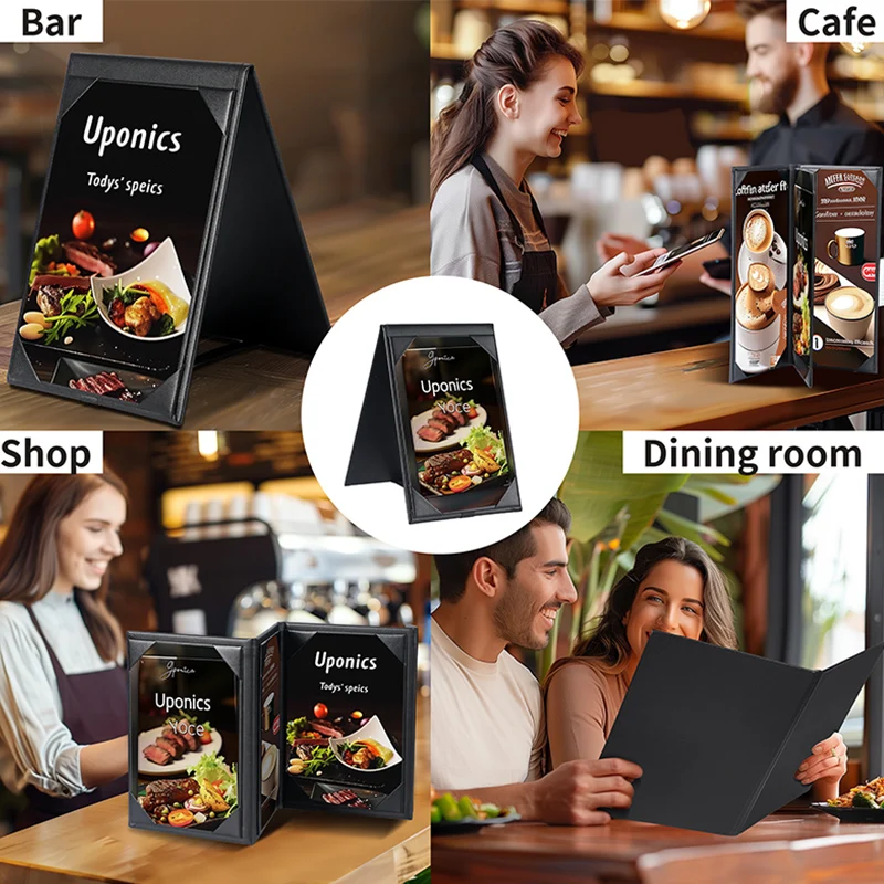 Custom Restaurant Logo Embossing Premium Leather Pu Menu Covers