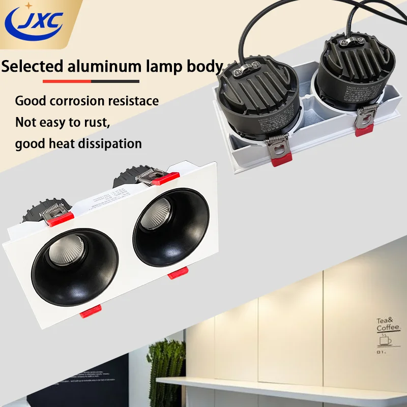 Commercial Display Lighting Double Lumen Ceiling Recessed Cob Led Twin Down Light