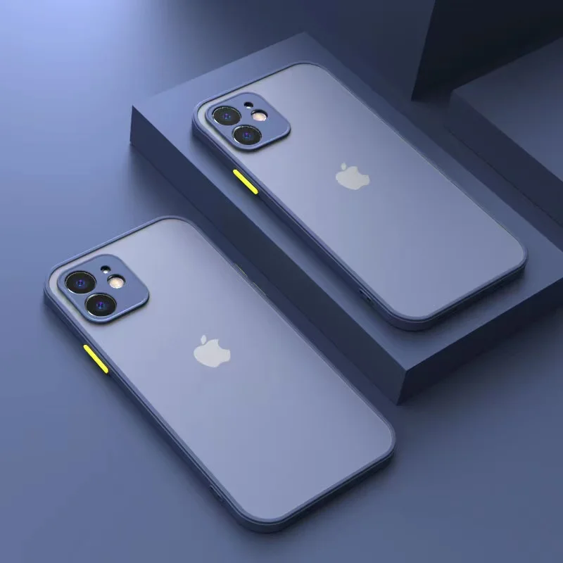 Противоударный защитный чехол для телефона iPhone 12 11Pro 13 Pro Max, матовый защитный чехол для камеры