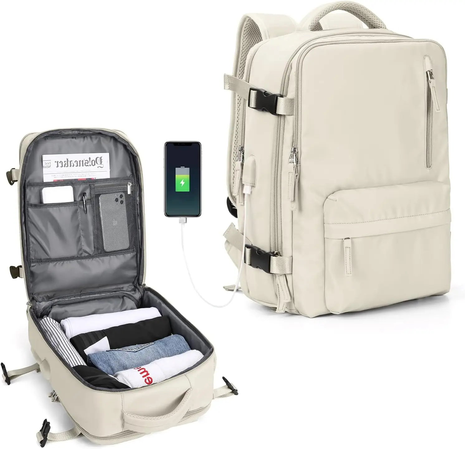 Durable 16 Inch Anti-Theft Laptop Backpack Multi-Functional Workstation Bag USB Charging Port Travel Outdoor Use Nylon Lining