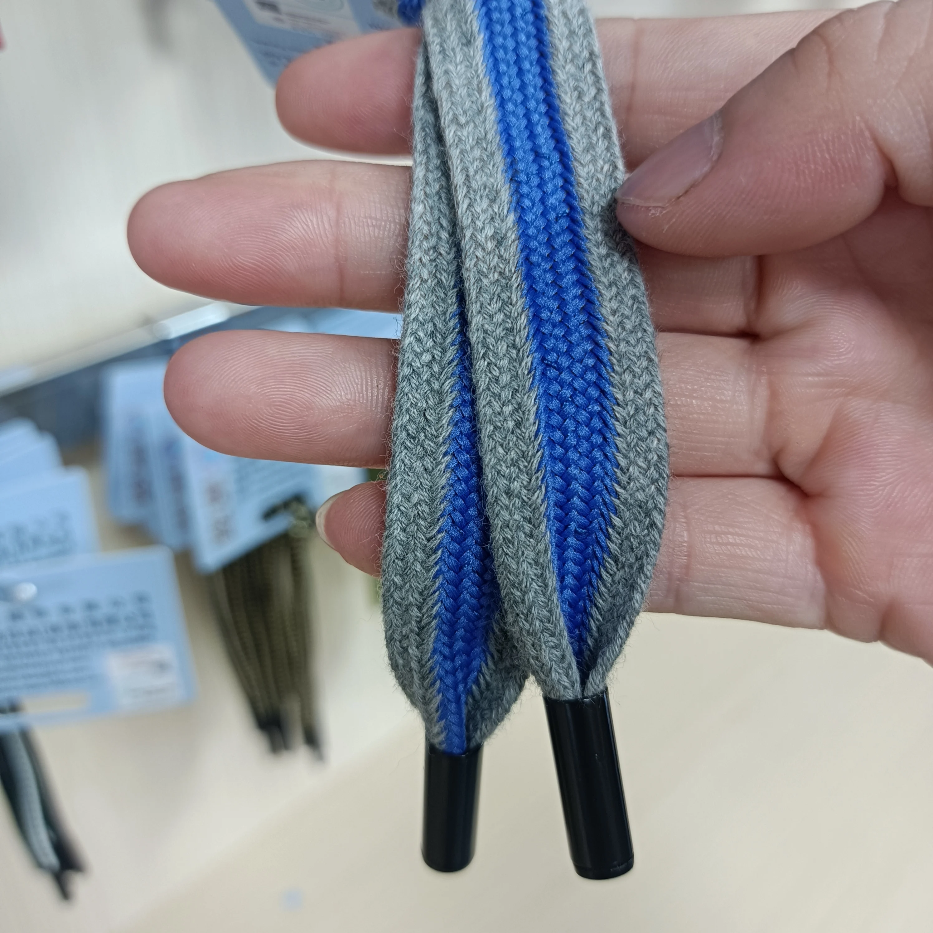 10mm 12mm 15mm Width Rope Double Braided Flat Cotton Macrame Cord Cotton String Flat Cotton Cord Hoodie Drawstring