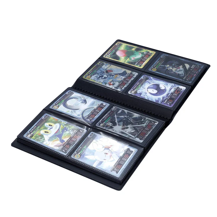 Black 4 Pockets PP Matte Poke Mon Magic Sleeve Trading Card Binder
