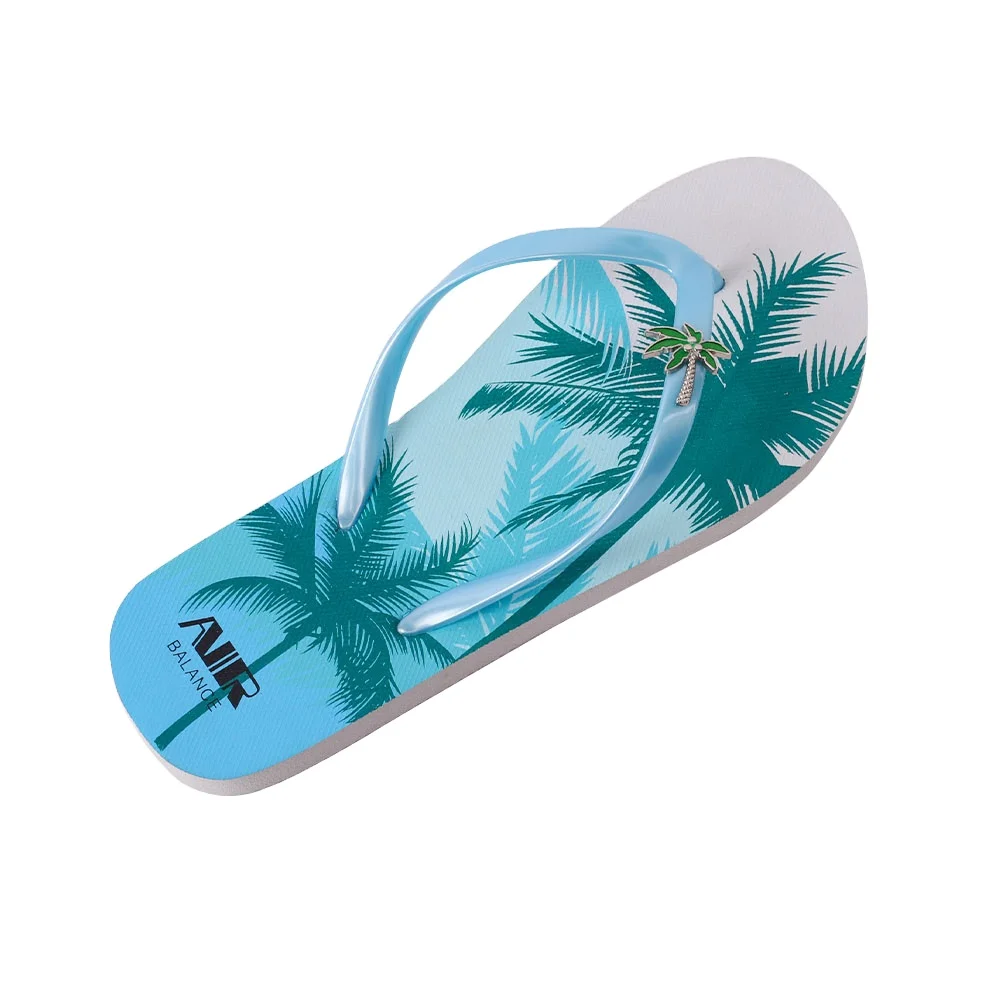 2024 Women Summer Coconut Palm Print Beach Slides For Ladies Custom Casual Slippers EVA Sandals Women Flip Flops Hot Sale