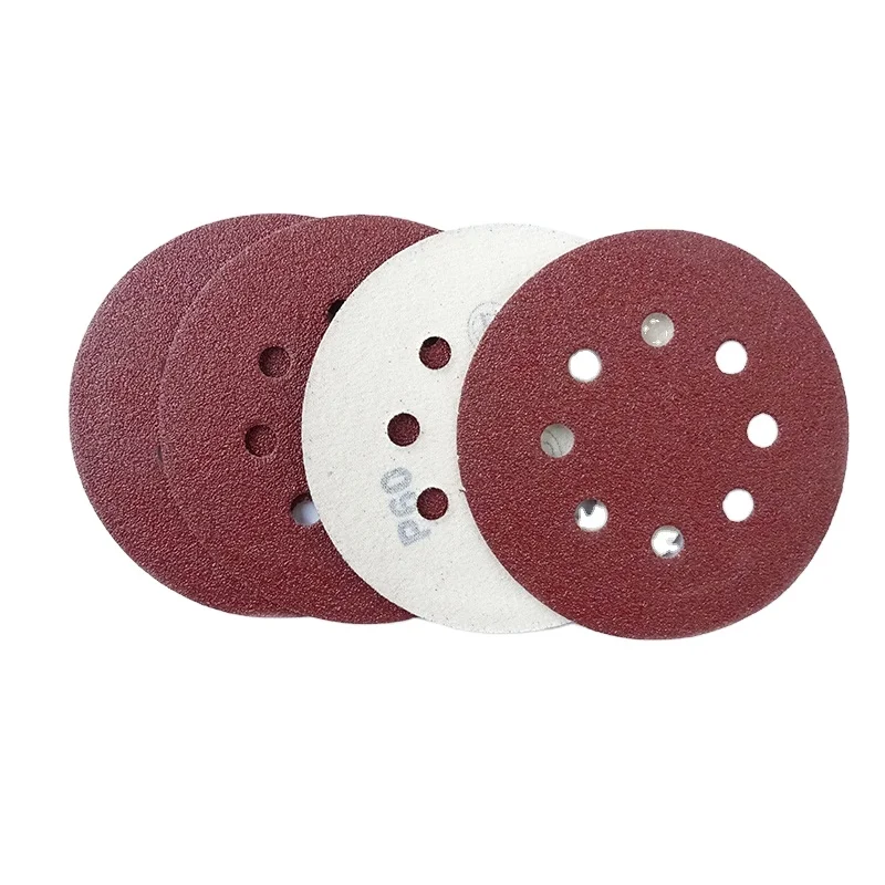 Grit 40#~1000# 5 inch 125 MM 8 holes garnet sand paper for automotive and factory