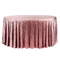 Luxury Polyester Solid Stretch Table Cloth Cover Banquet Party Black Wedding Velvet Round Table cloth