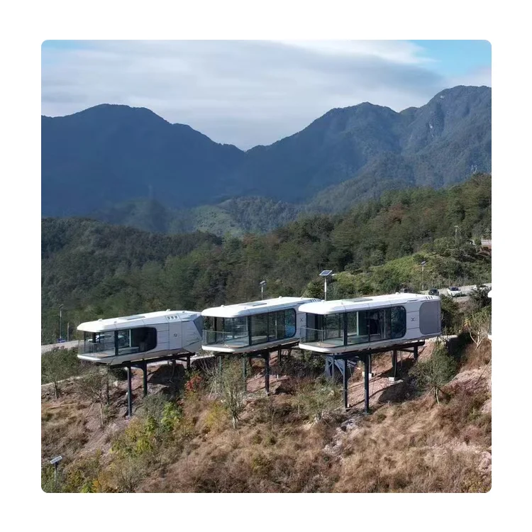 Small Space Capsule Mobile Home Prefabricated Modular Steel Container with Kitchen and Bathroom for Hotels and Cabins