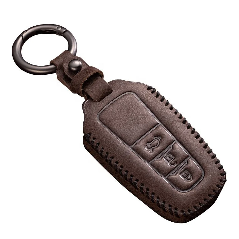 Leather Car Key Fob Case Cover Shell Bag for Toyota Highlander 2018 2019 2020 2021 2022 Rav4  Retro style