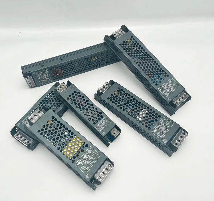 Customize Black Slim Thin Waterproof Constant Voltage 12v Output Power 40w 60w 80w 100w Input Ac100-277V Non-dim Led Drivers