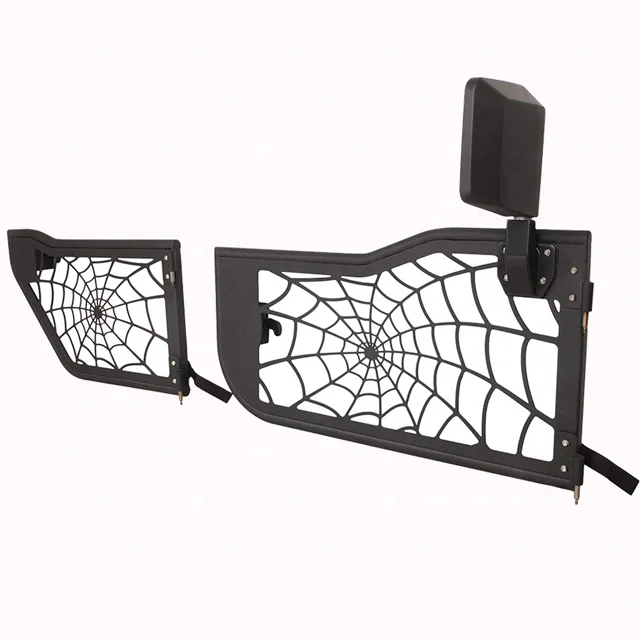 Auto parts Accessories EAG Spider Web tubular Doors 4 dr/ 2 dr with Side View Mirror for 07-18 Jeep Wrangler JK