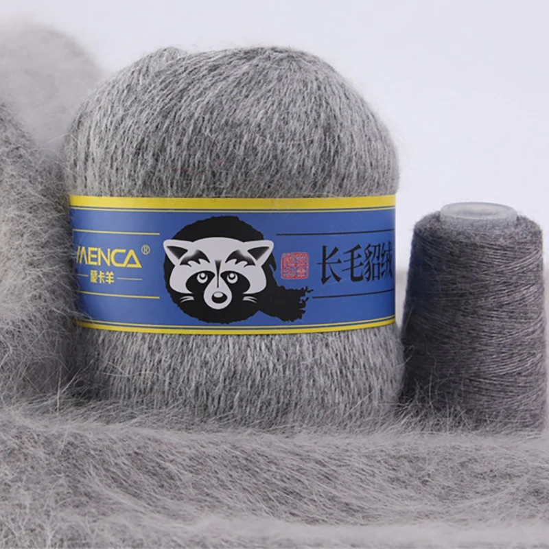 Mink Down Yarns Long Hair Mink Cashmere Yarn for Hand Knitting Yarns 14s/2 with Threads Factory Wholesale 67 Colors