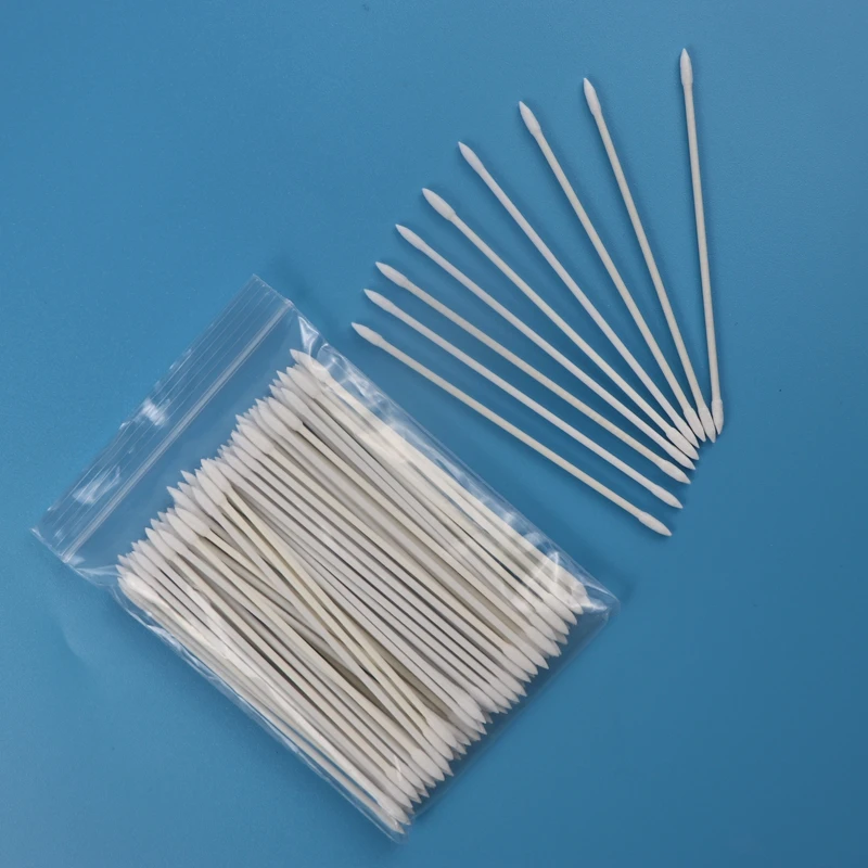 100pcs Biodegradable Paper Stick 2.2mm Micro Pointed Qtips Cotton Swab for Makeup Cleaning
