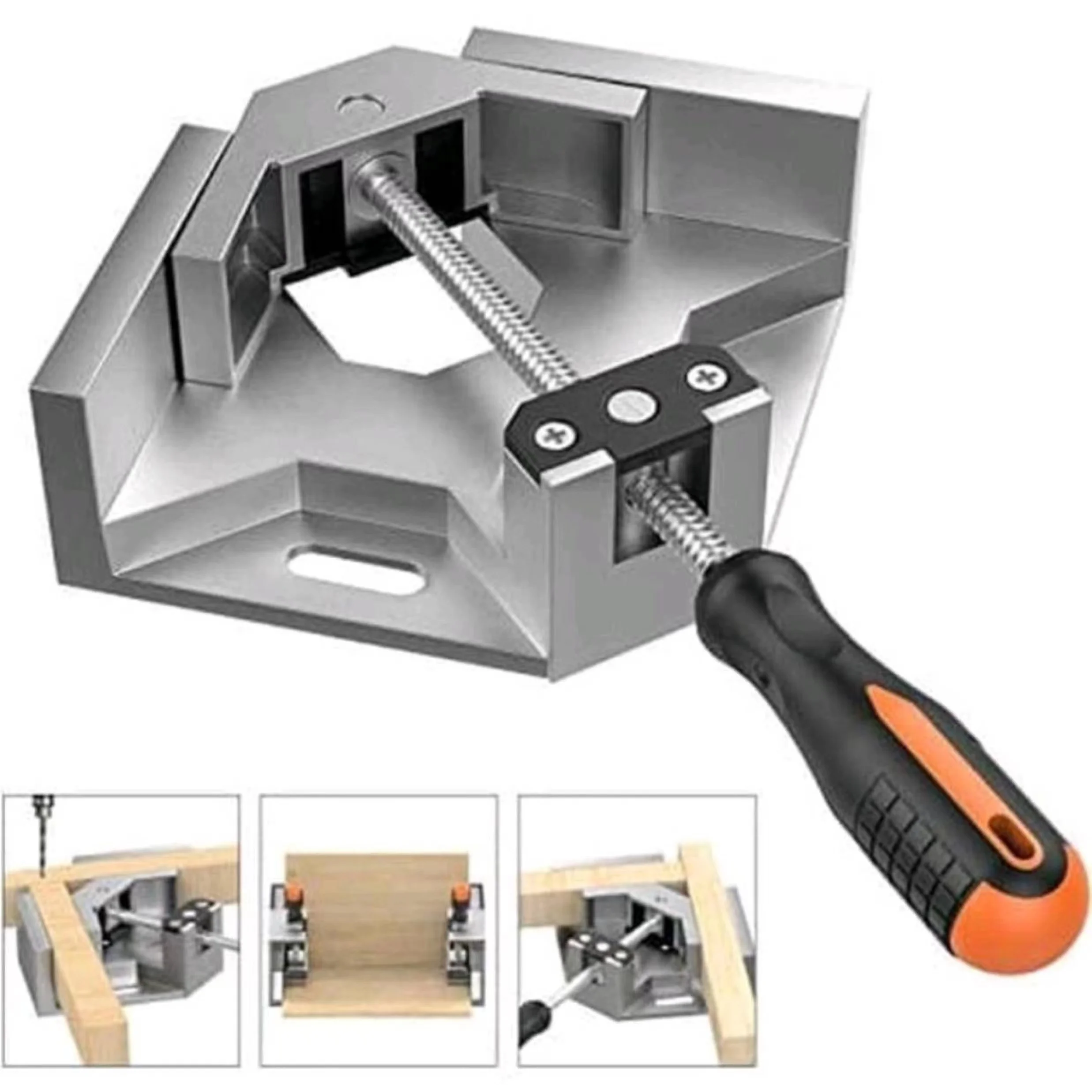 Aluminium Single/Double Handle 90 Degree Right Angle Clamp Photo Frame Corner Clip Woodworking Vise Workbenches