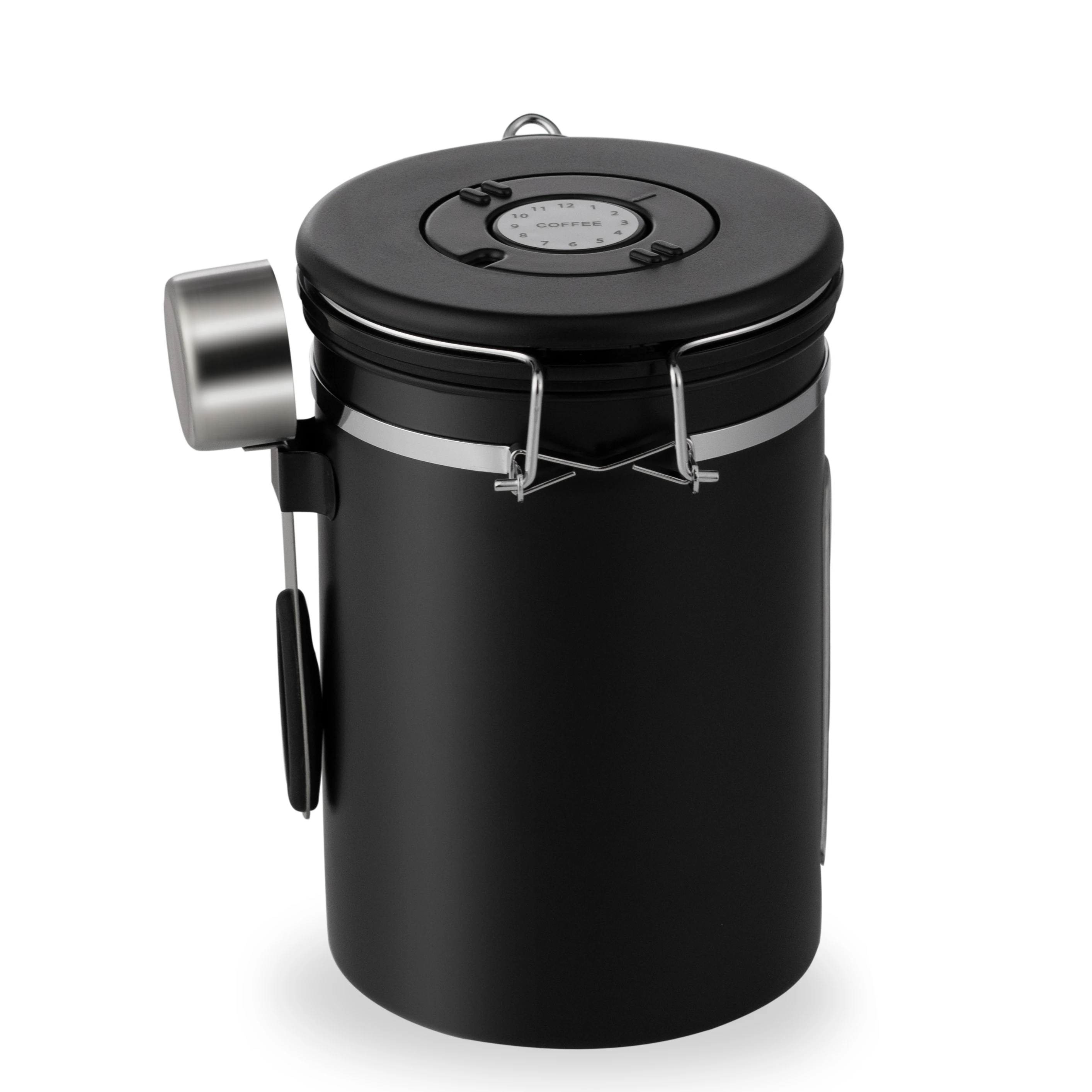 Storage Tank 304 Stainless Steel Exhaust Valve Dustproof with Cover Sealed Coffee Bean Ground Coffee Sealed Tank Storage Tank